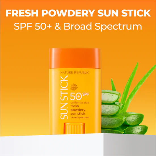 NATURE REPUBLIC California Aloe Fresh Powdery Sunstick واسع الطيف SPF50+ PA++++